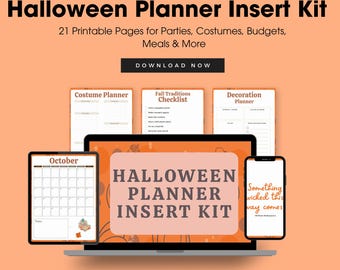 Halloween Planner Printables| Fall Bucket List, October Calendar, Recipe Cards, Reading Tracker | Holiday Goodnotes & Digital Planning Pages