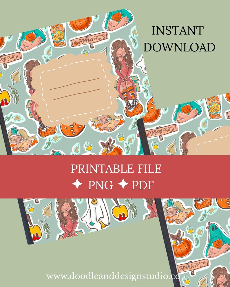 Printable Composition Notebook Cover PNG and PDF – Kids Workbook ...