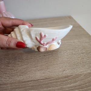 Vintage Seashell Shaped Ceramic Dish - Coastal Decor