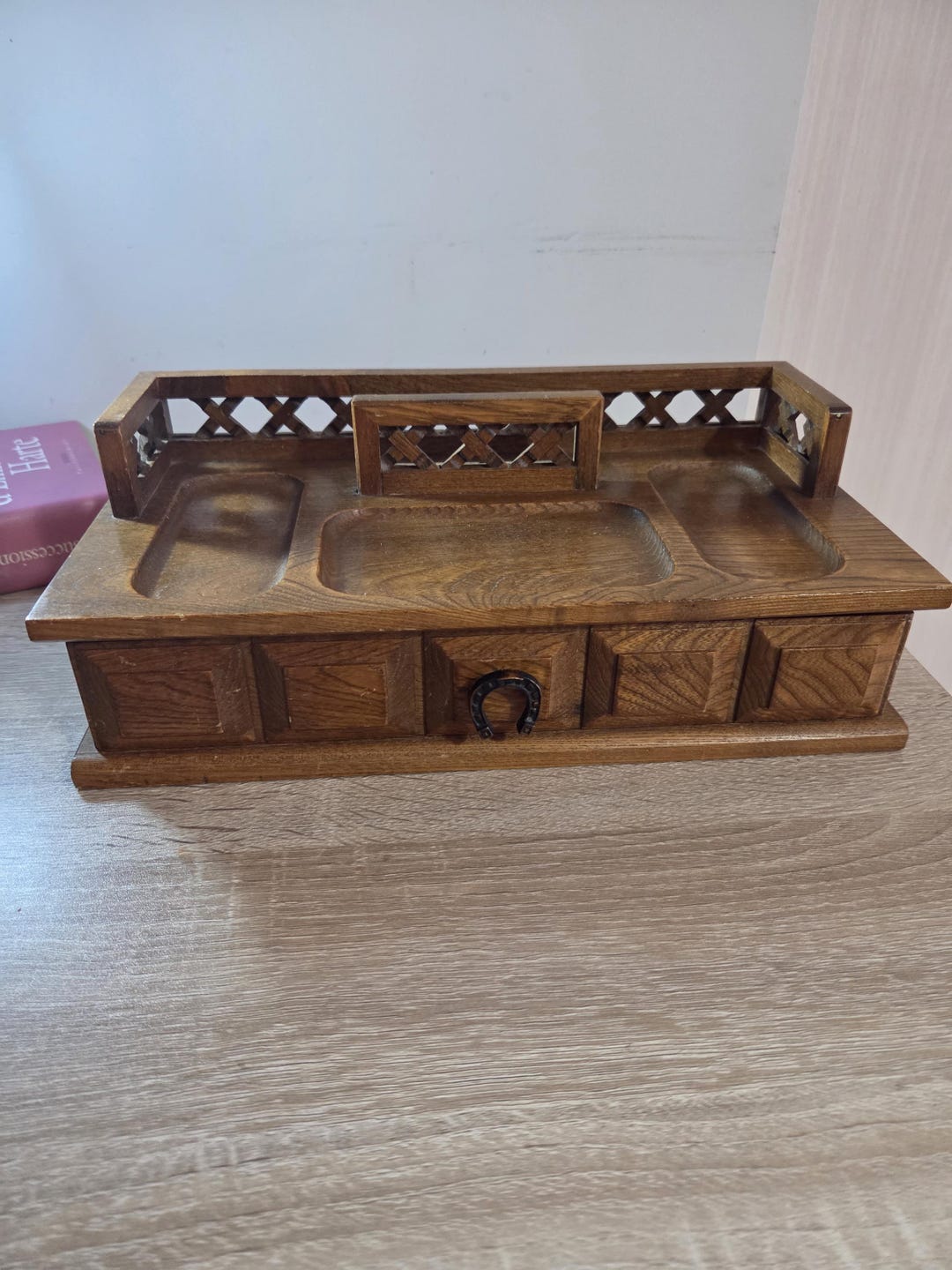 Vintage Wooden Desk Organizer With Drawer - Etsy