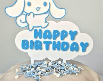 Decoración para tarta de cumpleaños impresa en 3D con diseño de Hello Kitty y Sanrio de Cinnamroll