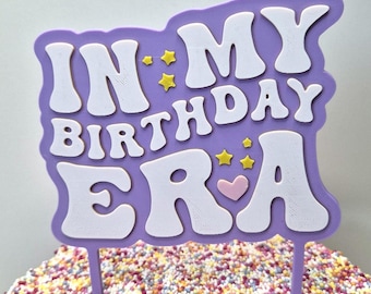 Adorno para tarta de cumpleaños de Era • Adorno para tarta de cumpleaños inspirado en TS • Decoraciones para fiestas de cumpleaños • Artículos para fiestas de Era Tour
