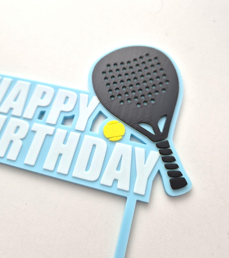 Padel Racket Topper Padel Happy Birthday Cake Topper, Happy Birthday Party Decor for Padel ...