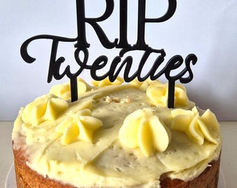 Adorno para tarta RIP Años Veinte, decoración para tarta de fiesta de cumpleaños número 30,