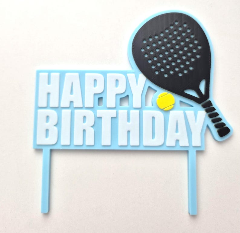 Padel Racket Topper Padel Happy Birthday Cake Topper, Happy Birthday Party Decor for Padel ...