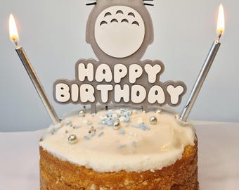 Adorno para tarta de Totoro impreso en 3D: decoración de cumpleaños inspirada en Mi vecino Totoro, adorno para fiesta de Studio Ghibli