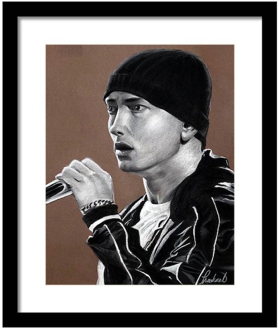 Eminem - Marshall Mathers - Slimshady - Charcoal Portrait PRINT