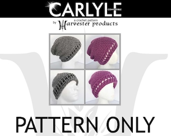 Carlyle Convertible Textured Crochet Reversible Hat Pattern