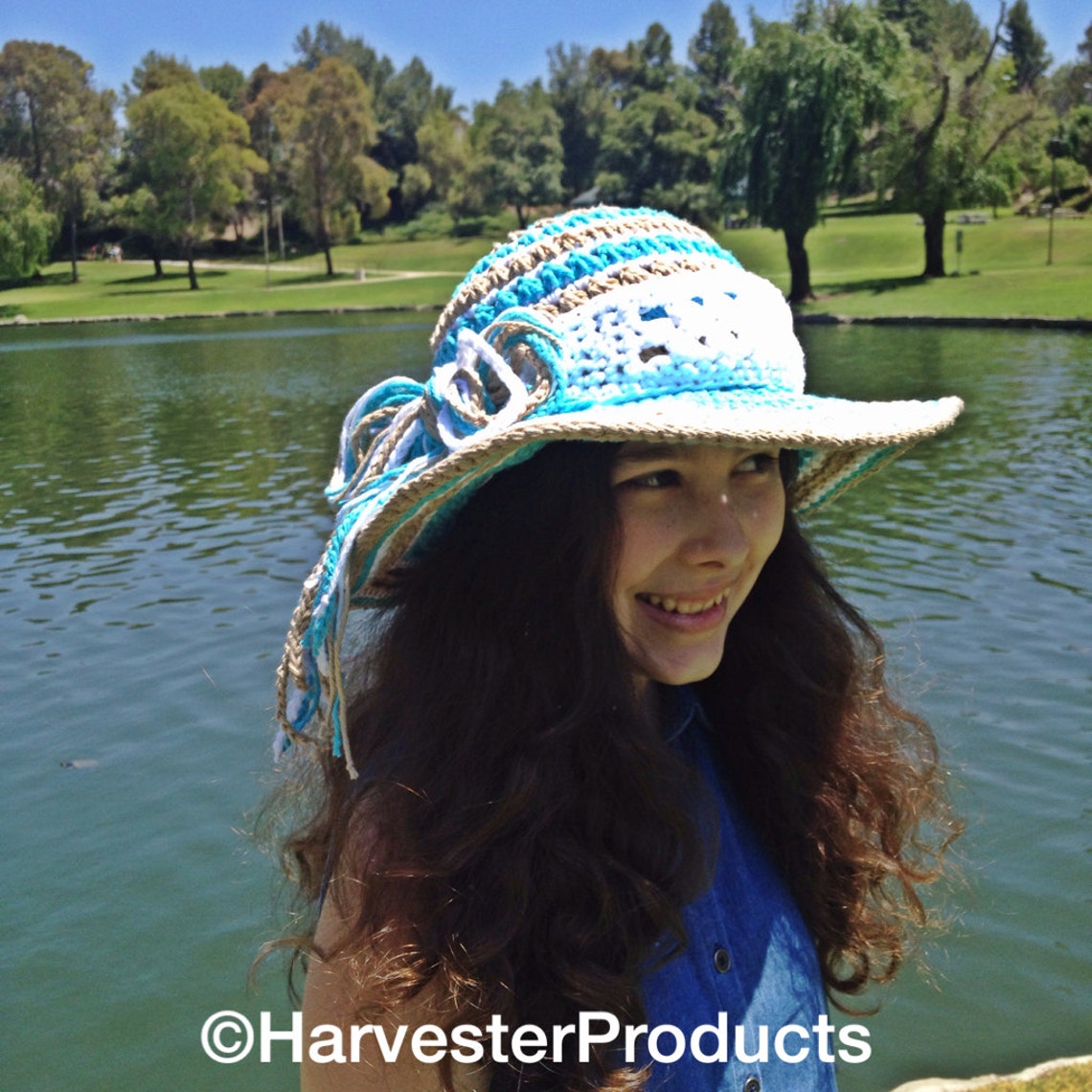 Maui Beach Sunhat Ensemble Crochet Hat Pattern | Etsy