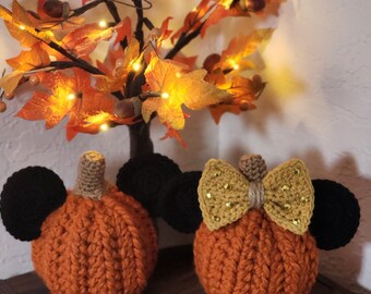 Magical Mouse themed Pumpkin set with Ears and Bow