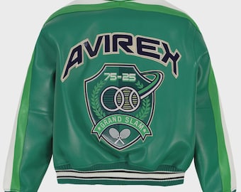 ハンドメイド メンズ アビレックス グランドスラム 限定版 ボンバージャケット 本革 牛革