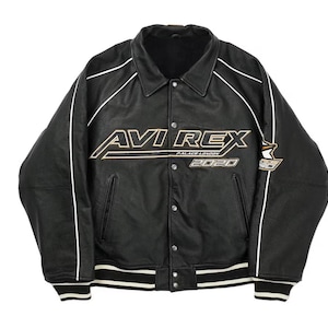 Handmade Men's Avirex x Palace No Snakes Limited Edition Bomber Jacket Genuine Cowhide Leather