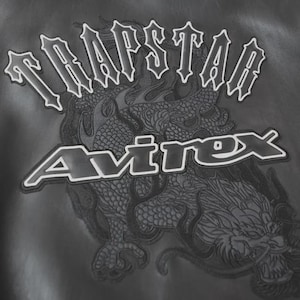 Handmade Avirex x Trapstar Black Bomber Jacket Lambskin Leather Limited Edition Men’s Flight Jacket