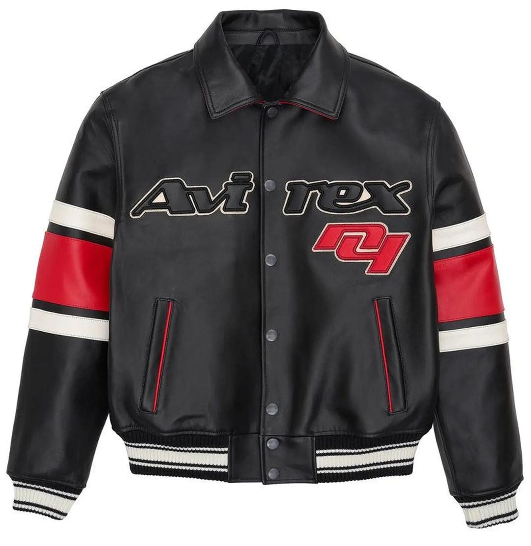 AVIREX LTD スカジャン 75th Bomb Squadron Avirex 75th Anniversary Leather Bomber Jacket, Vintage Varsity