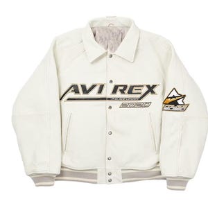 Handmade Men's Avirex x Palace No Snakes Limited Edition Bomber Jacket Genuine Cowhide Leather