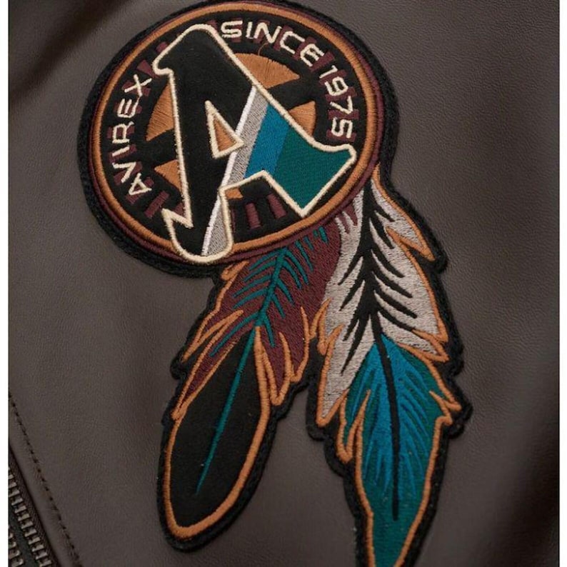 Avirex Buffalo Legends A2 Brown Leather Bomber Jacket Embroidered Limited Edition