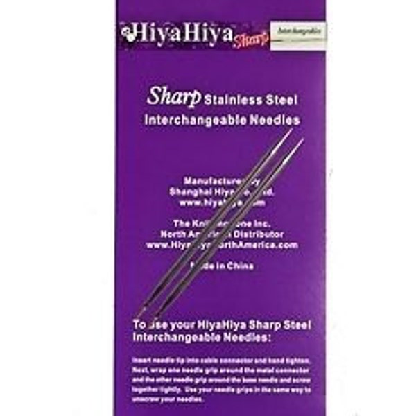 Hiyahiya Knitting interchange tips 4 and 5 inch sharp needles