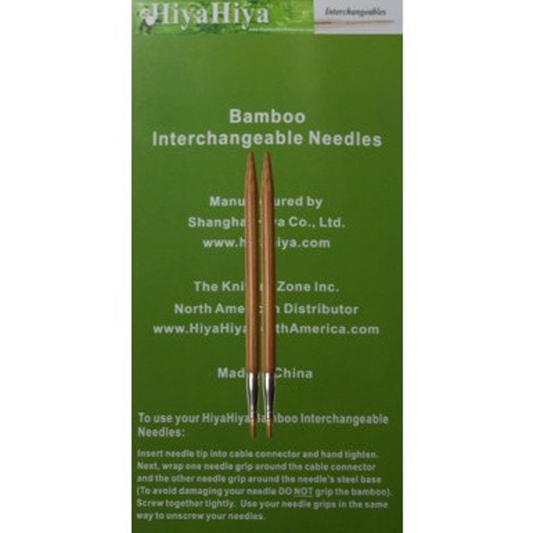 HiyahiyaKnitting needles, s Hiyahiya bamboo interchangeable tips 4 and 5 inch tips