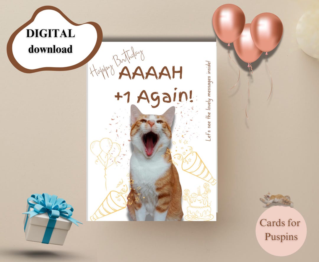 Printable Birthday Card Instant Download 7x5 Inch Card, Birthday Card ...