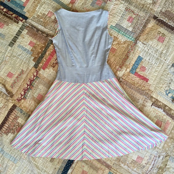 1950s Vintage Striped Button Cotton Candy Day Dre… - image 4