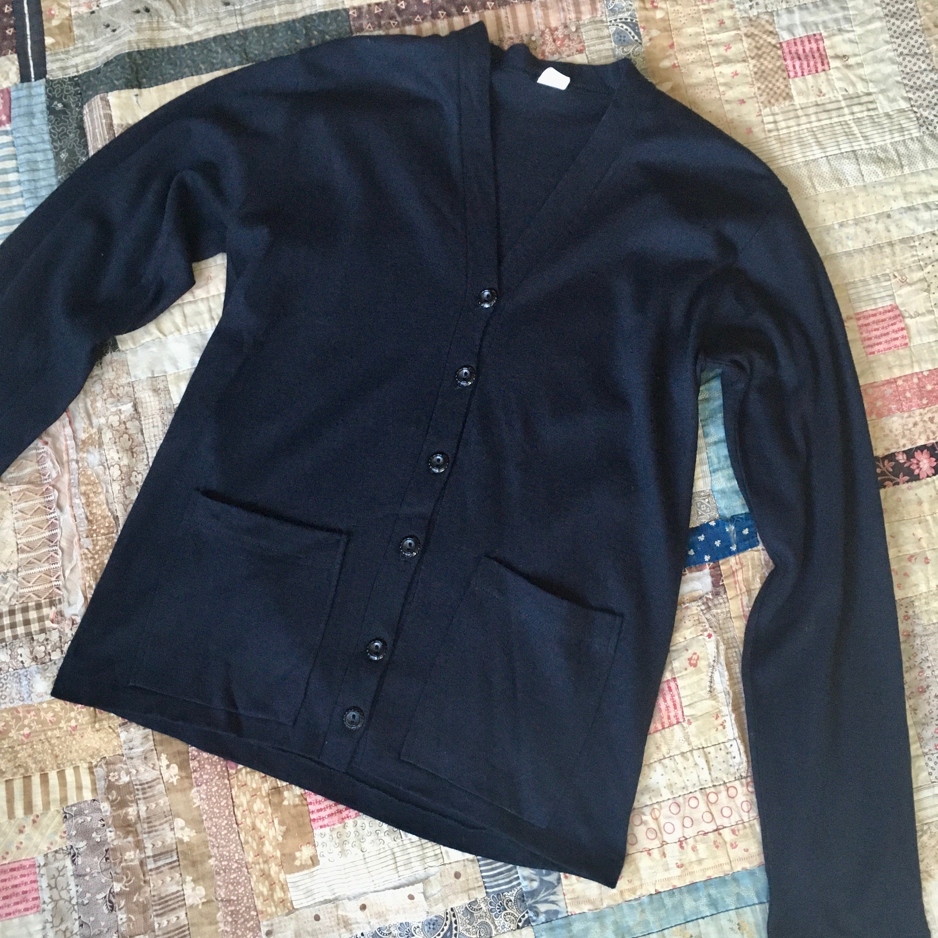 トップス 60s vintage black cardigan 1960s Black Cardigan - Etsy