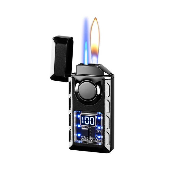 Smart USB Lighter – Voice-controlled Ignition, LED Display, Dual Flame,  Rechargeable, Windproof, Gift Box
