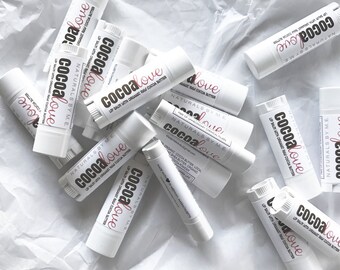 CocoaLove Lip Balm, Made with Organic Unrefined Cocoa Butter, Coconut Oil