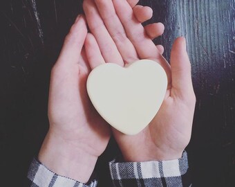 Peppermint Shea Butter Heart Lotion Bar, Organic & Unrefined In Round Tin