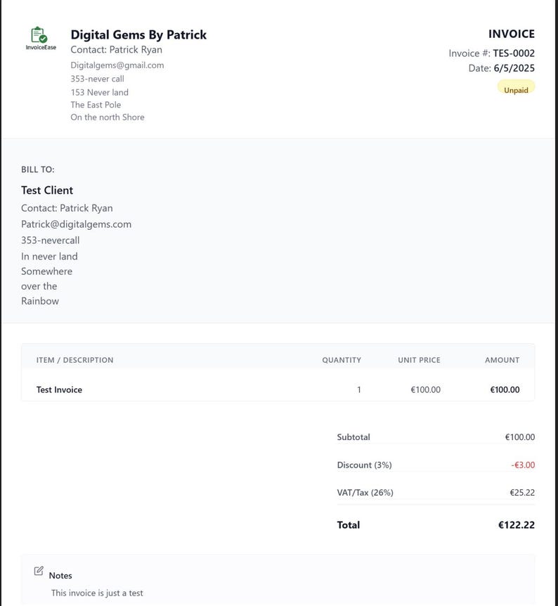 Pat Invoice Invoiceease – Windows Invoice Software | Desktop Invoice Generator for ...