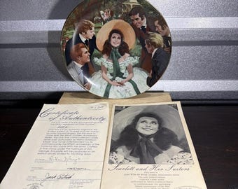 Vintage Gone With The Wind Collector Plate Scarlett And Her Suitors 1988 *