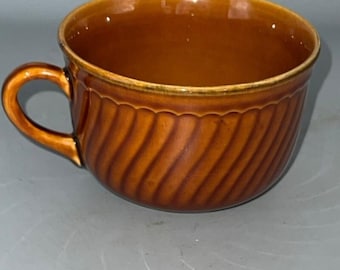 Vintage BOCH La Louviere Brown ceramic swirl Tea Coffee Cup Mug Belgium *