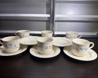 14 Lenox Glories On Greyfor the Grey 6 Cup & 8 Saucer Sets Great Cond *
