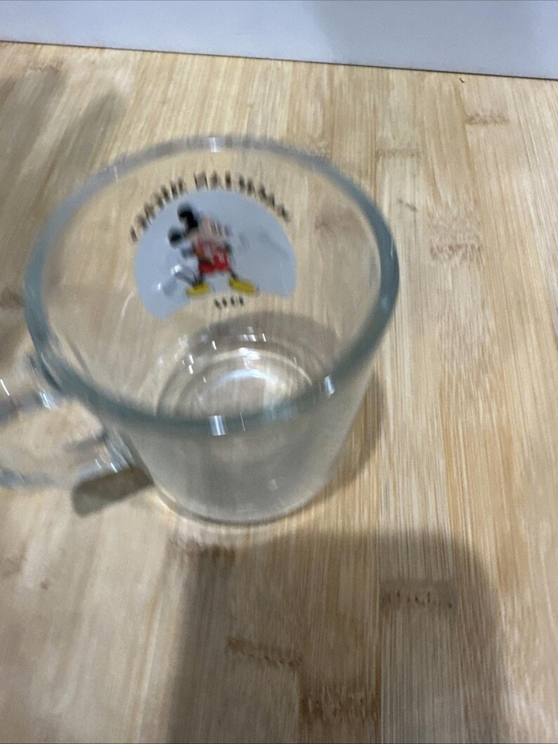 Vintage Disney Magician Mickey Mouse 1937 Clear Glass Coffee Mug/Cup * 画像 4