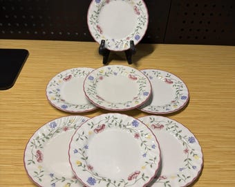 Set of 6 Johnson Bros. Summer Chintz Dessert Plates by Julie Holland, Vintage *