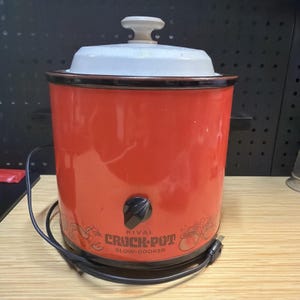 Vintage Rival Crock Pot Model 3100/1 Orange 3.5 Quart Slow Cooker Working *