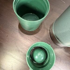 VINTAGE Stanley Aladdin Thermos Us-Made A-944dh Green Metal Vaccum Bottle USA * image 6