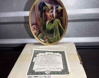 Bradford Exchange Scarlett O'Hara Steel Magnolia Gone With The Wind Cameo Plate*