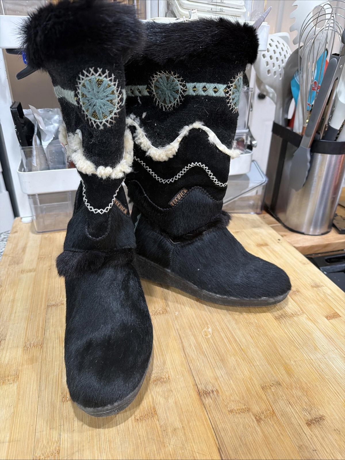 Bottes Après-ski Tecnica Veruska Vintage - Taille EU 39 (US 8-8.5), Fourrure, Italie