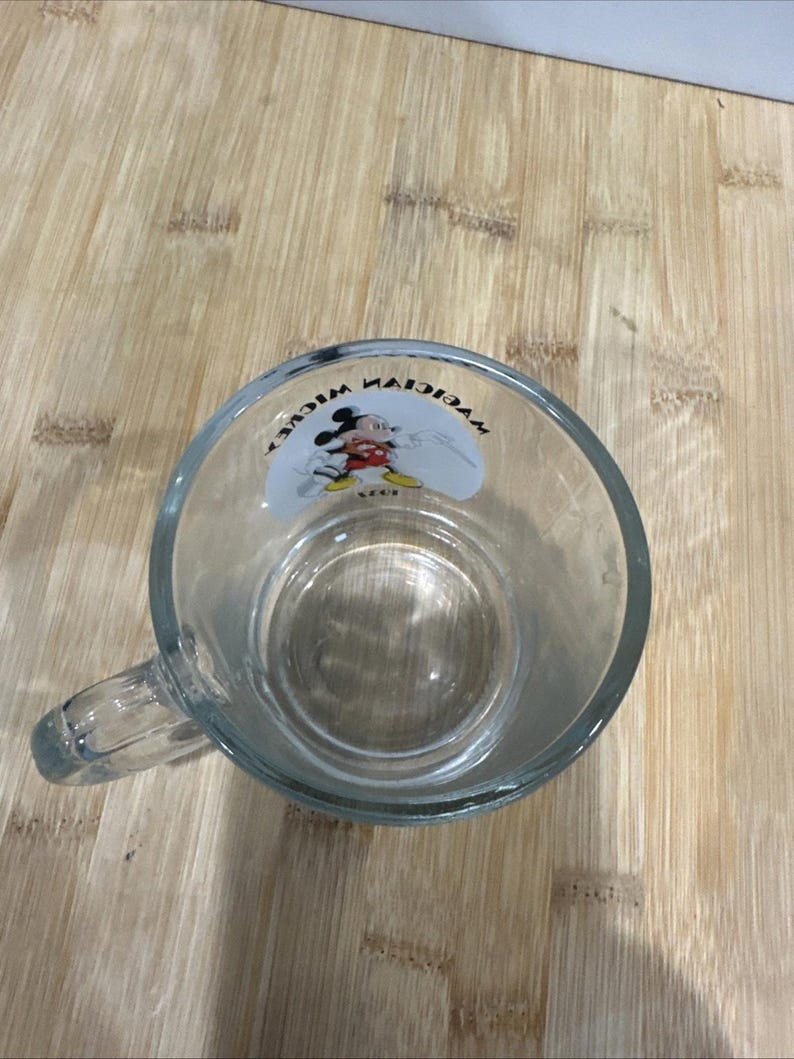 Vintage Disney Magician Mickey Mouse 1937 Clear Glass Coffee Mug/Cup * 画像 5