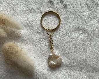 Freshwater Pearl Keychain | Handmade Bag Charm, Elegant Accessory