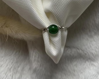Aventurine Ring, Adjustable Wire, Handmade Crystal Ring