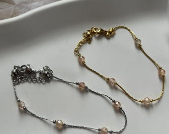 Handmade Zirconium Stone Bracelet: Gold or Silver Plated, Non-Tarnish