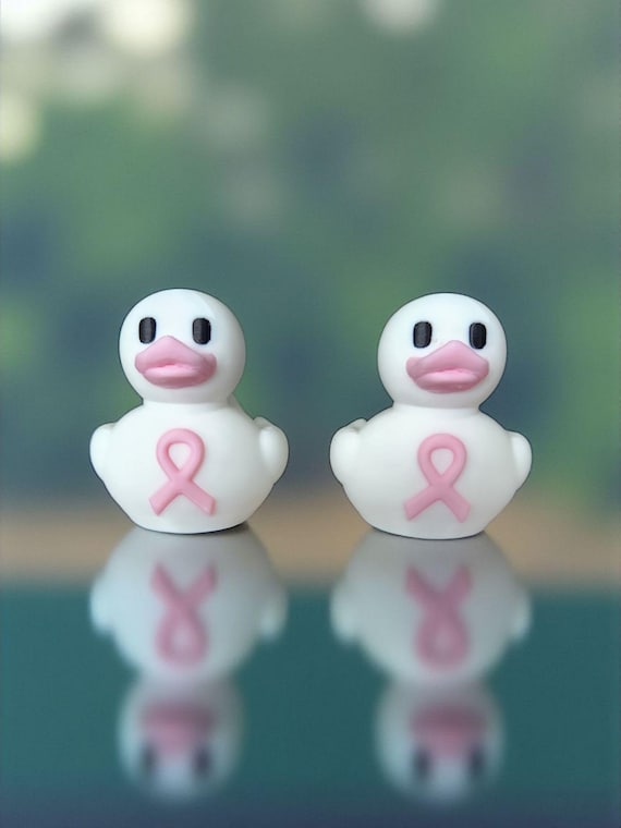 Breast Cancer Awareness Duck | Pink Ribbon Rubber Duck | Support & Fundraising Gift | 3D Printed Decor