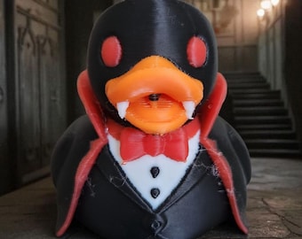 Dracula Duck – 3D Printed Vampire Rubber Duck Figurine | Halloween Decor, Gothic Gift, Spooky Collectible