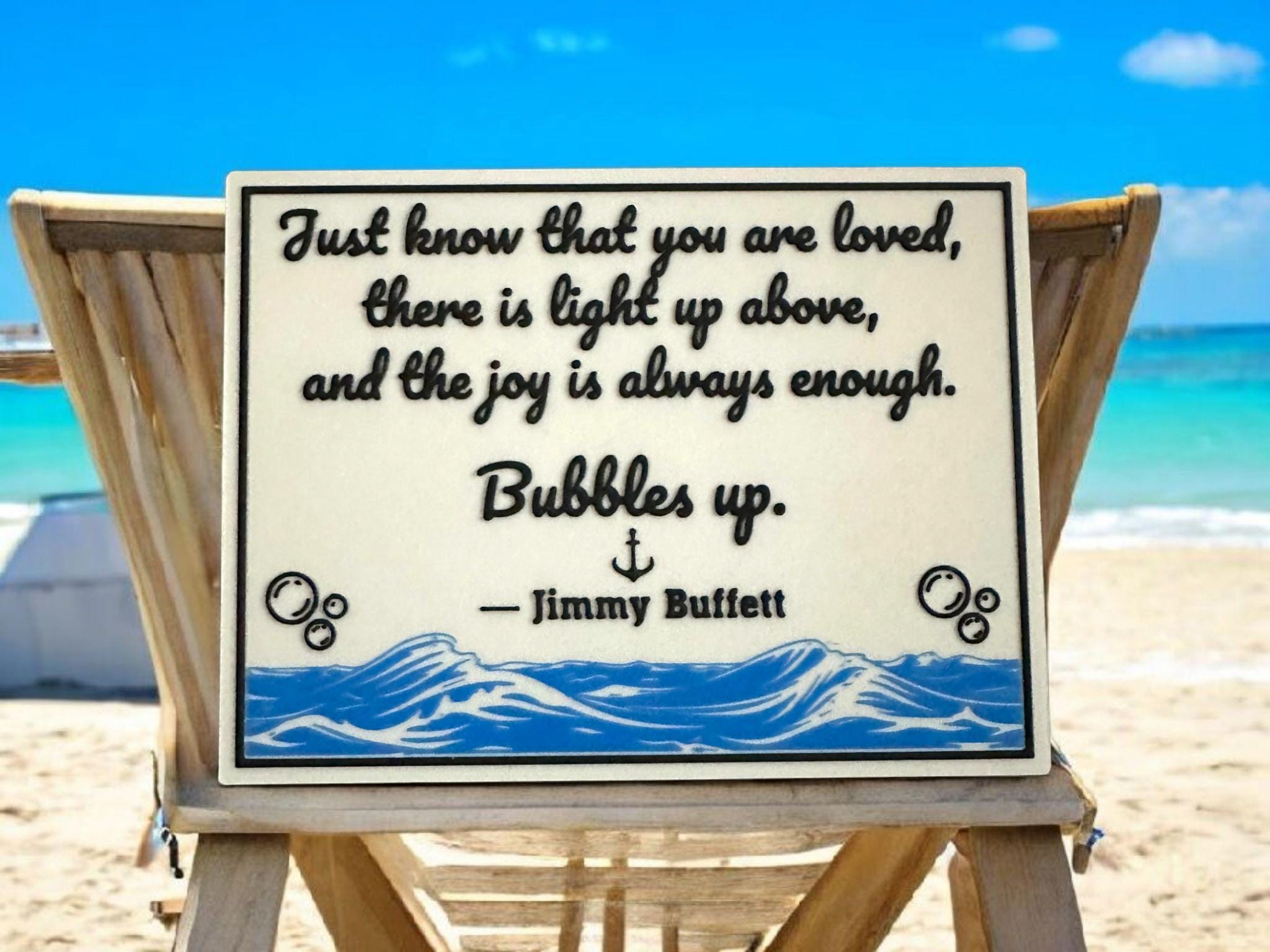 Bubbles up Wall Sign: Jimmy Buffett Quote, Coastal Beach Decor - Etsy, image size:2048x1536