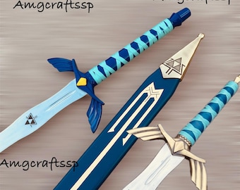 Hand Forged Stainless Steel The LEGEND of ZELDA Full Tang Skyward Link's Master Sword with Scabbard-Costume Armor Best Gift for Him