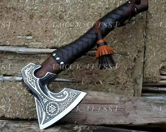 Hand Forged Steel Camping Hatchet: Hand-Forged Wood Splitting Axe