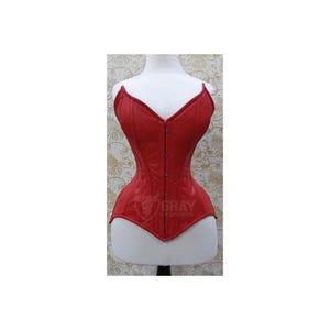 Handmade Heavy Duty Steel Boned Overbust Lace-Up Corset Top | Genuine Leather Waist Trainer | Gothic Festival Steampunk Corset