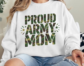Mamma orgogliosa dell'esercito PNG, citazione di mamma militare mimetica, design di supporto patriottico, sublimazione, download istantaneo