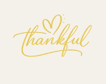 Immagine PNG di ringraziamento, citazione del Ringraziamento in corsivo dorato, clipart tipografica di gratitudine, design autunnale per sublimazione